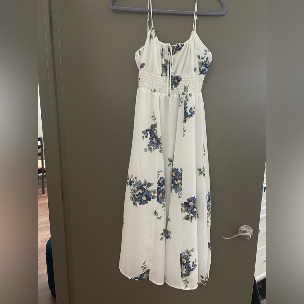 NWT Long White Floral Dress